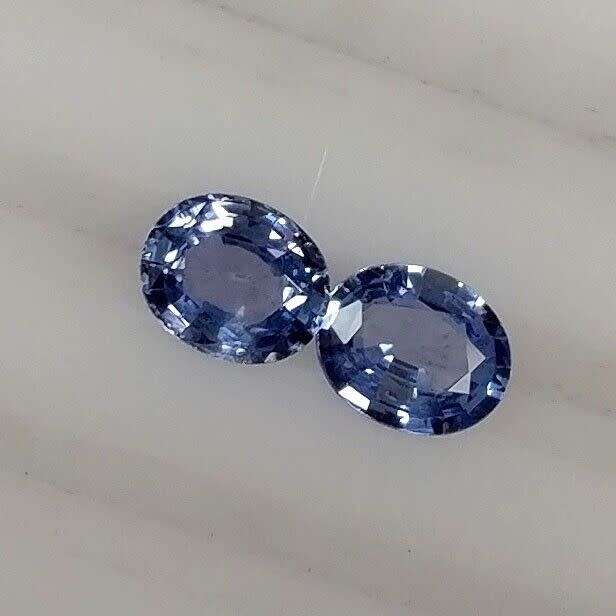 BARGAIN Natural 0.78 Ct Sri Lanka Ceylon Blue Sapphires Pair