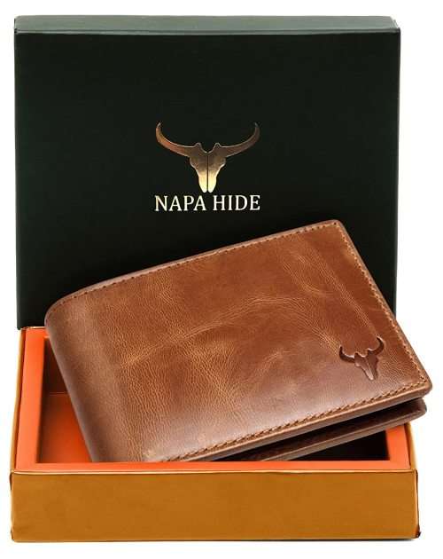 NAPA HIDE & WILD HORN GENUINE LEATHER MEN`S WALLET