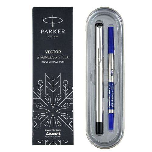 PARKER VECTOR MATTE BLACK , STAINLESS STEEL & GOLD BALL PEN, ROLLER PEN , each