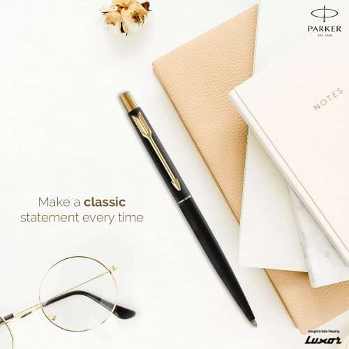 PARKER CLASSIC SLIMLINE GOLD , MATTE BLACK & SILVER BALL PEN - each
