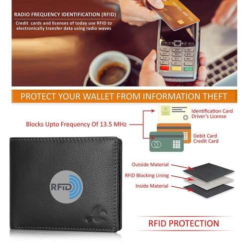 HORNBULL-  black , Leather Wallet for Men | Leather Mens Wallet with RFID Blocking