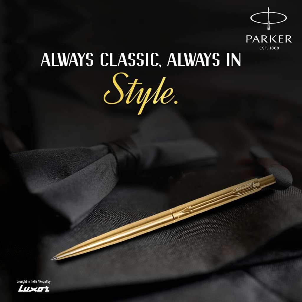 PARKER CLASSIC SLIMLINE GOLD , MATTE BLACK & SILVER BALL PEN - each