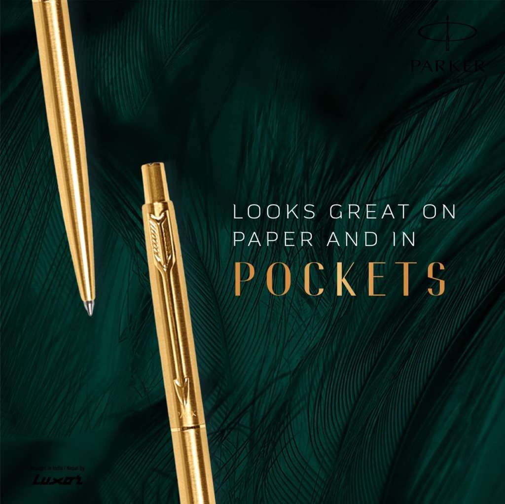 PARKER CLASSIC SLIMLINE GOLD , MATTE BLACK & SILVER BALL PEN - each