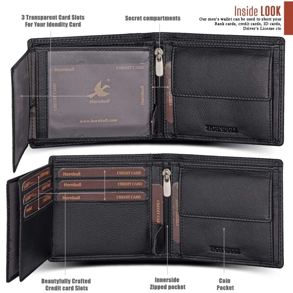 HORNBULL Themes Black RFID Blocking assorted Leather Wallet for Men | Wallets Men Leather