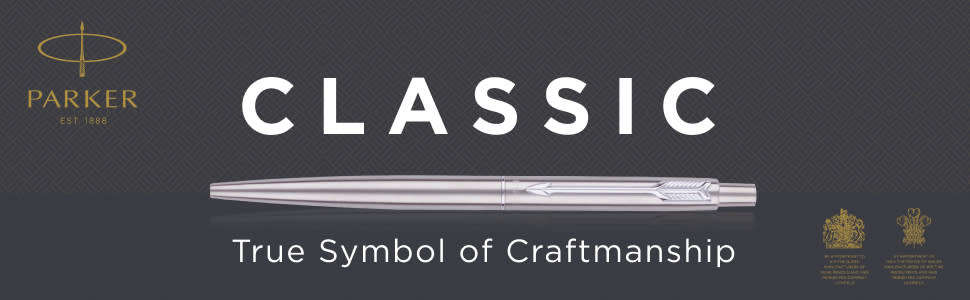 PARKER CLASSIC SLIMLINE GOLD , MATTE BLACK & SILVER BALL PEN - each