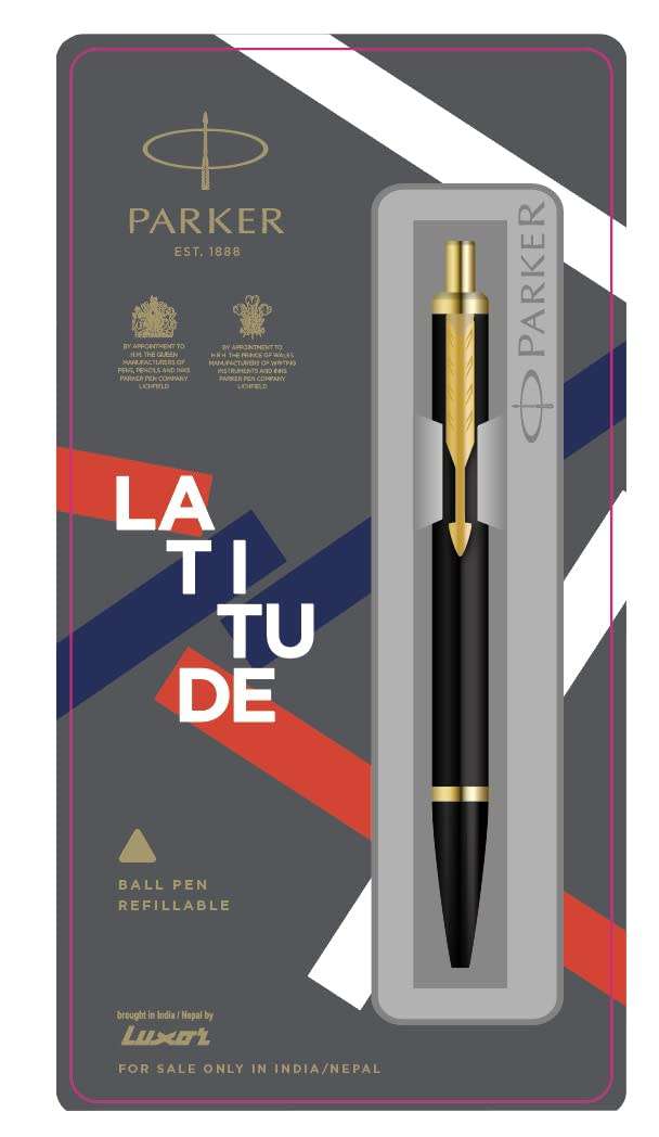 PARKER LATITUDE  MATTE BLACK GT METAL BALL PEN