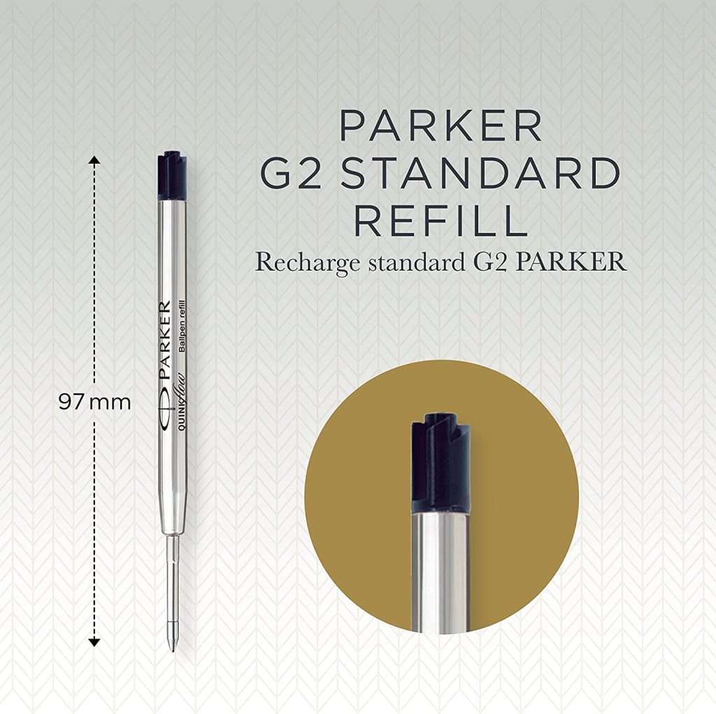 PARKER QUINK FLOW BALL PEN REFILLS - BLACK - MEDIUM AND FINE POINT- PACK OF 3