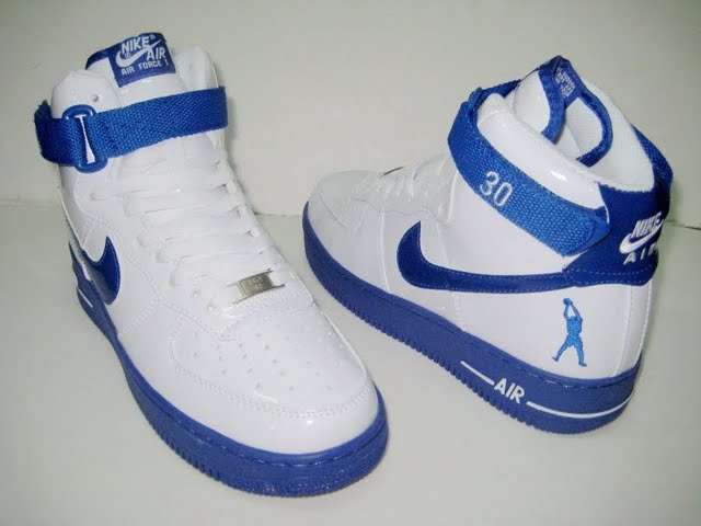 NIKE AIRFORCE ONE MIDS (AF1) WHITE & BLUE  SIZE 7