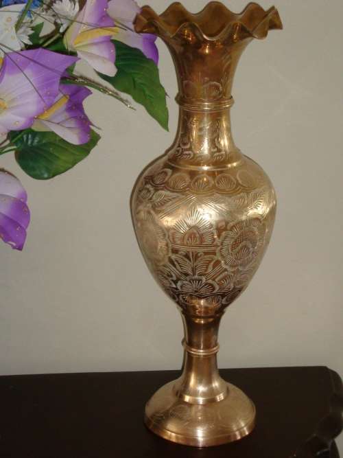 vintage BRASS VASE - height 46cm