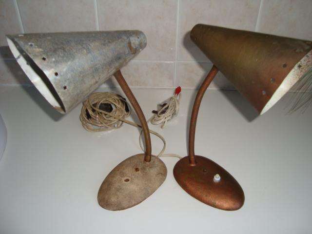 2 X old GOOSE NECK style LAMPS in desparate need of restoration