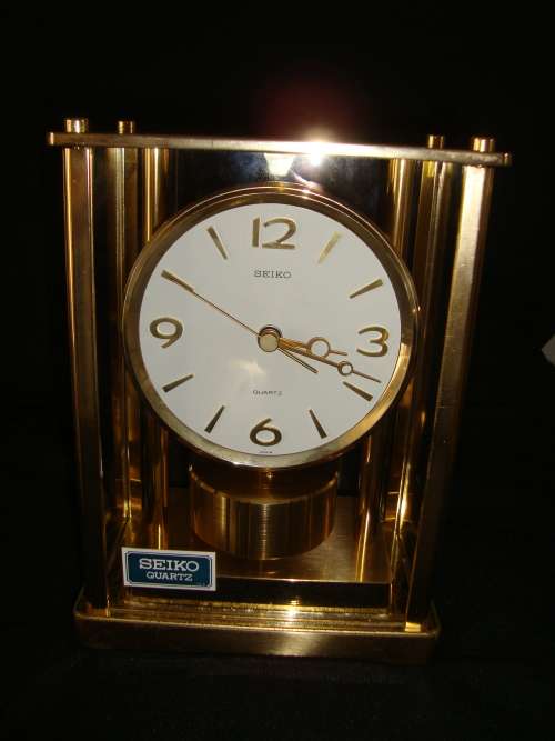 Gold plated SEIKO QUARTZ mantle clock