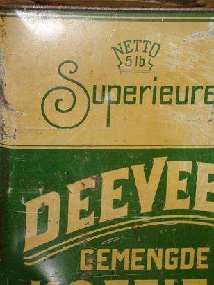 SUPERIOR DEEVEE 5lb mixed coffee tin - very old tin