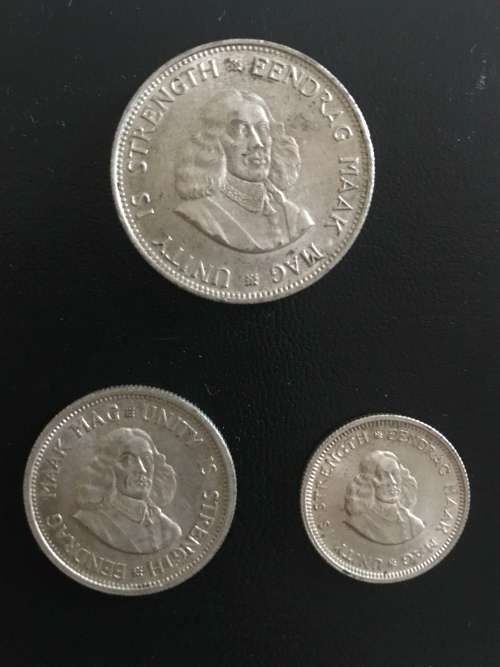 1964  5 / 10 / 20  CENTS  FIRST DECIMAL  VAN RIEBEECK  EXCELLENT  CONDITION