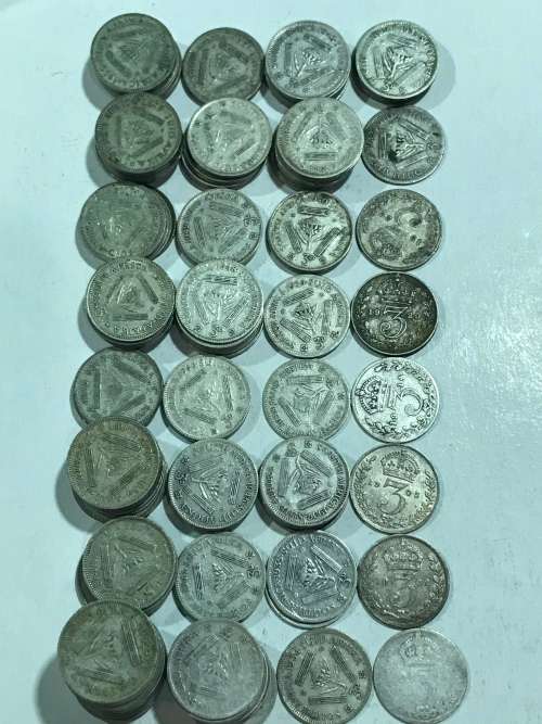 170 x TICKEYS / 3 PENCE /3d silvers # SEE  DESCRIPTION FOR DATES# BID PER COIN TO TAKE THE LOT#
