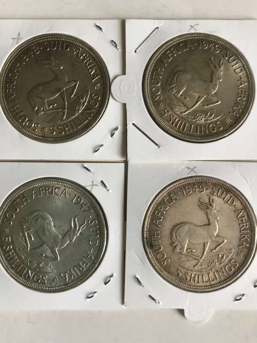 1940s  CROWNS / 5 SHILLINGS X 4 # EXCELLENT  CONDITION # BID PER COIN TO TAKE ALL #