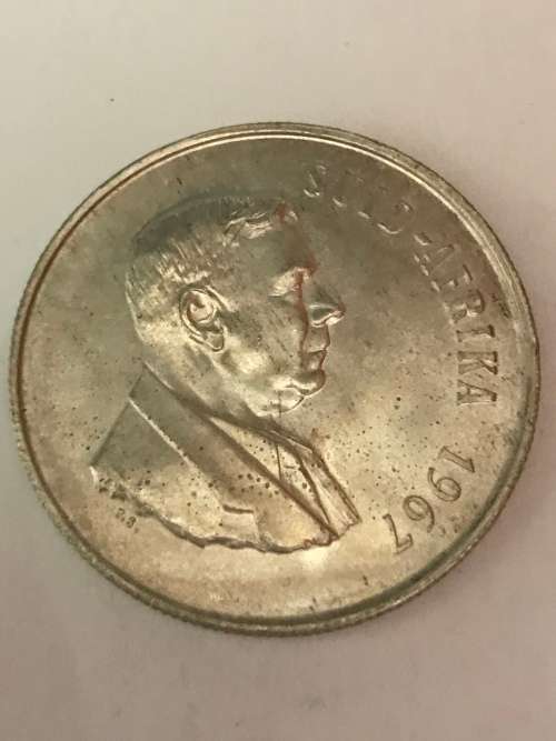 1967  AFRIKAANS  R1 SILVER  CONTENT 12g  PURE SILVER