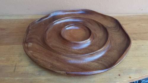 Beautiful wooden snack dish.