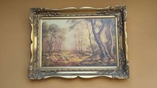 Beautiful ornate gilt framed print.