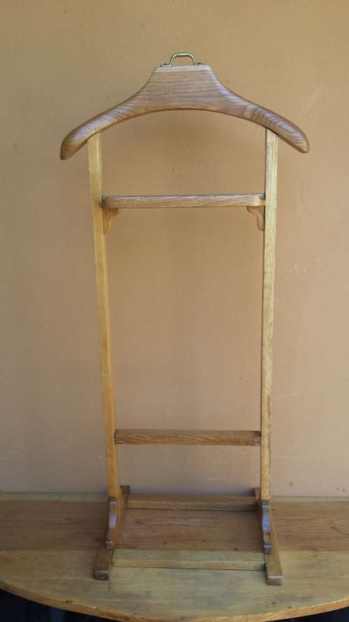Beautiful old oak suit holder.
