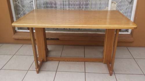 Large oak work table.