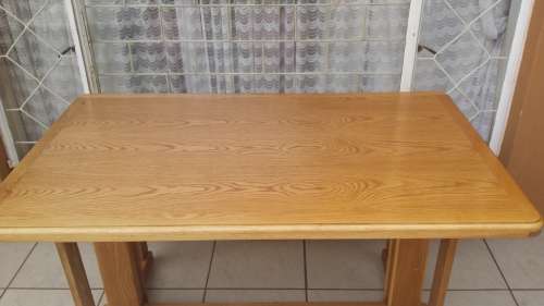 Large oak work table.