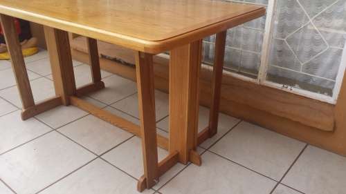 Large oak work table.