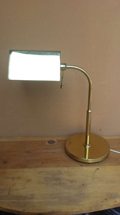 Awesome, old brass desk lamp.