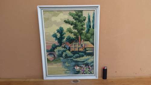 Beautiful farm house tapestry.