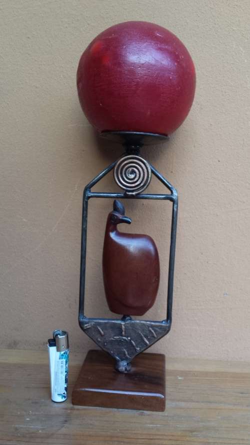 Stunning wooden bird candle holder.