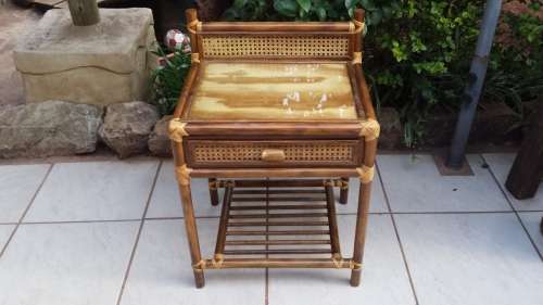 Awesome pair of cane bedside tables.