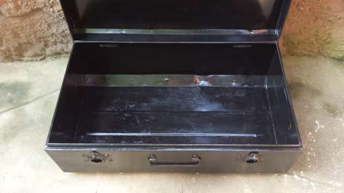 Large old metal trunk.