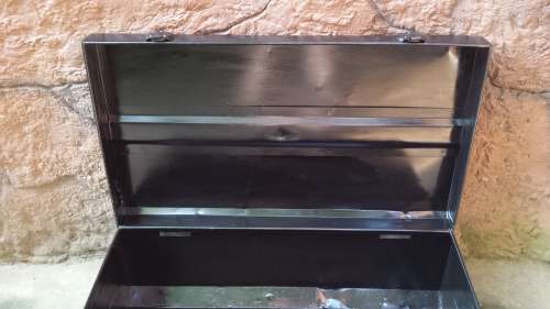 Large old metal trunk.