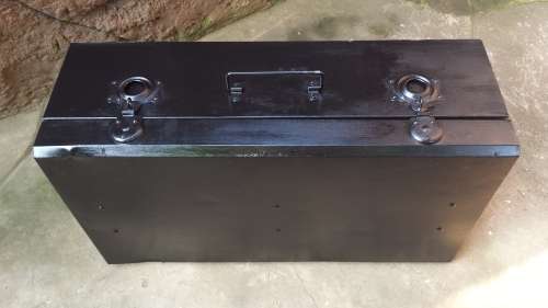 Large old metal trunk.