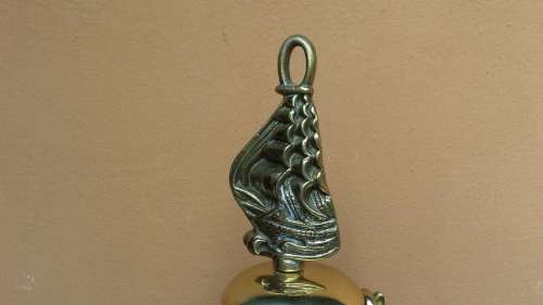 Large brass fire irons.