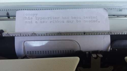 Portable Olympia typewriter.