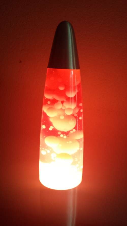 Beautiful, small pink larva lamp.