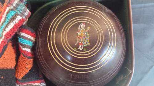 Old case of bowling balls.