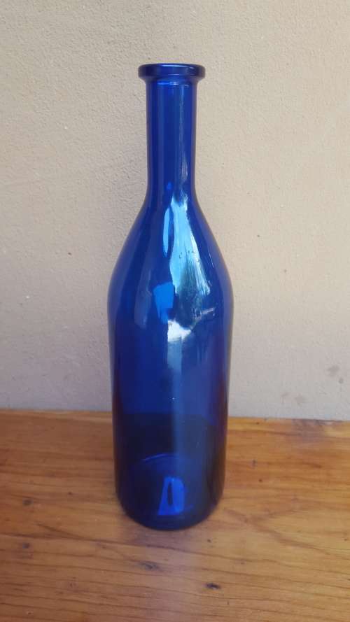 Beautiful blue glass bottle.