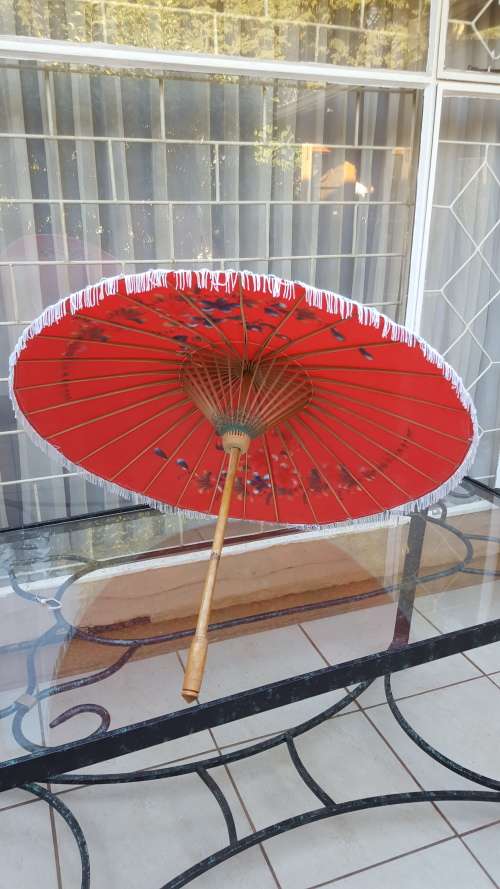 Beautiful old wooden Chinese umbrella.