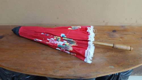 Beautiful old wooden Chinese umbrella.