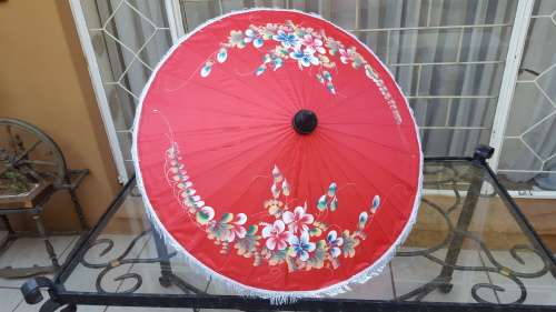 Beautiful old wooden Chinese umbrella.