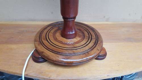 Beautiful old wooden standing table lamp.