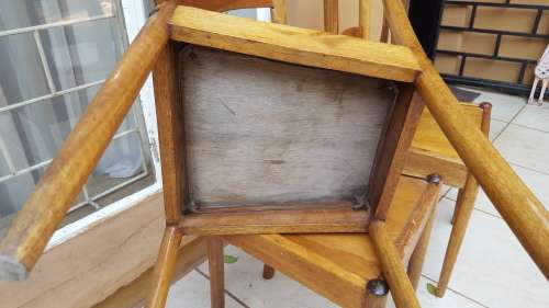 Set of 6 old wooden chairs.