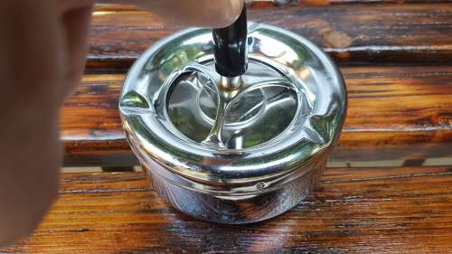 Stainless steel Retro ashtray.