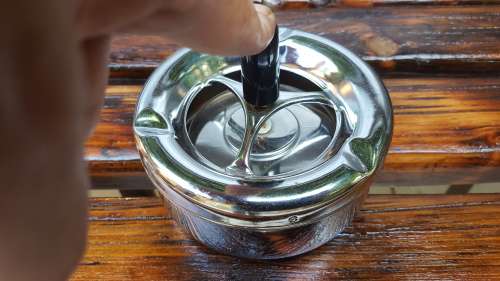 Stainless steel Retro ashtray.