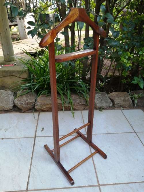 Solid wood jacket stand.