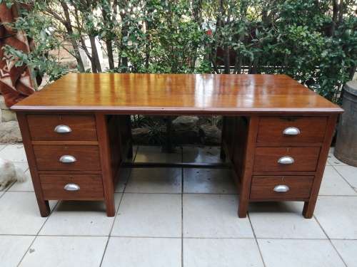 Large old oak office desk.