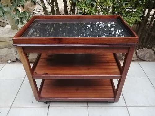 Lovely old large wooden tea rolley.