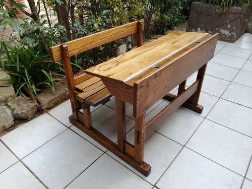 Beautiful vintage solid oak kids school desk.