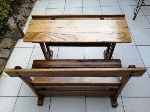 Beautiful vintage solid oak kids school desk.